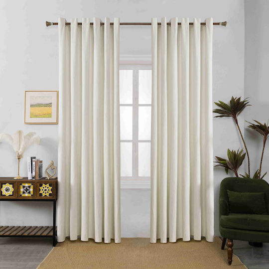 Homeone Grommet Ecru Curtains 255x270cm