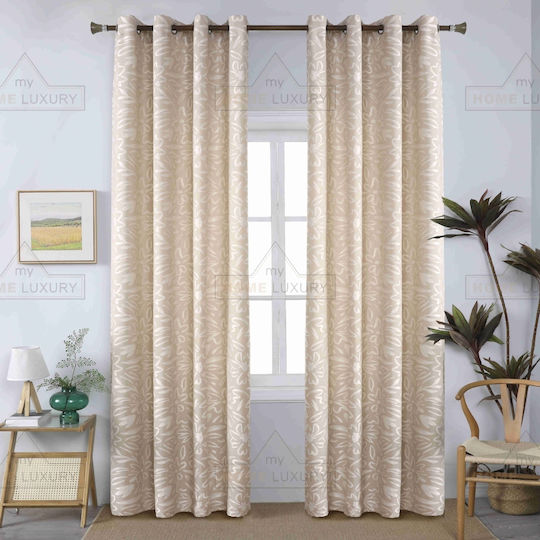 Homeone Grommet Beige Curtain 140x280cm