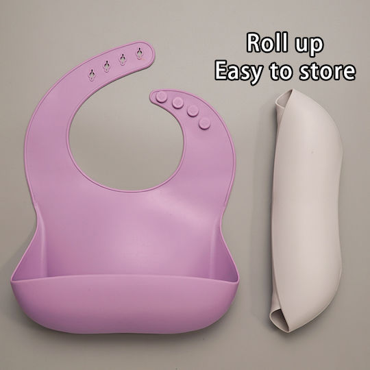 Baby Donkey Wasserdicht Lätzchen Silikon mit Tasche Rosa
