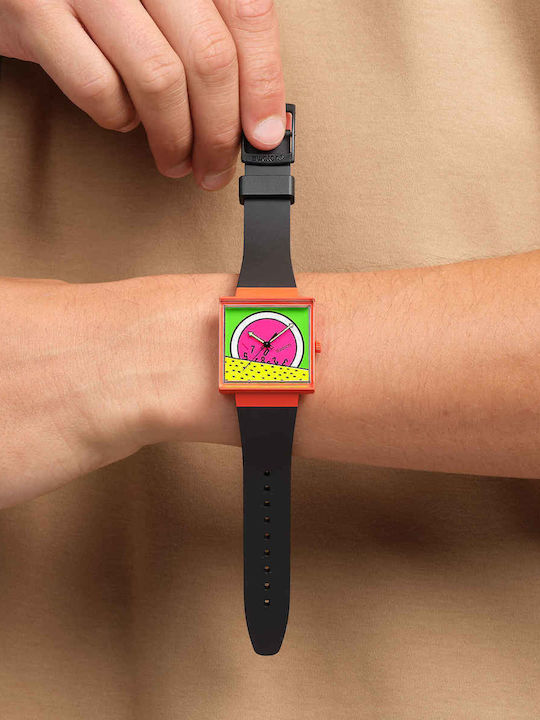 Swatch Swatch Women's Watch with Black Rubber Strap