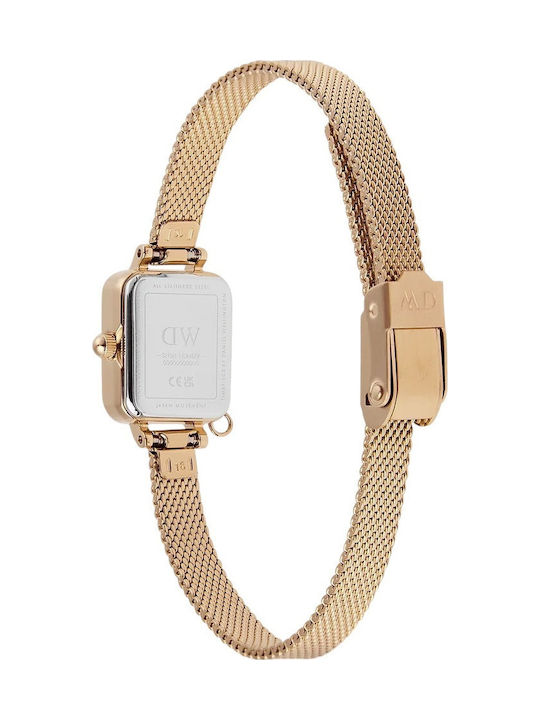 Daniel Wellington Quadro Women's Watch with Gold Metal Bracelet