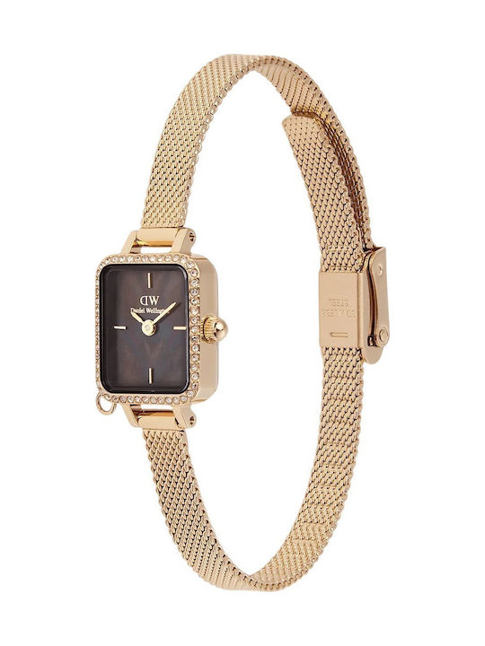 Daniel Wellington Quadro Women's Watch with Gold Metal Bracelet