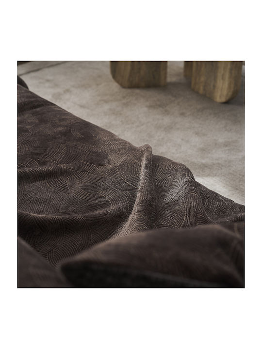 Gofis Home Ριχτάρι Τριθέσιου Καναπέ Nimbus 180x310εκ. Dark Chocolate 447/41