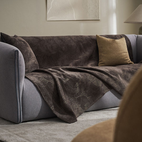 Gofis Home Триместен диван Throw Nimbus 180x310см. Dark Chocolate 447/41