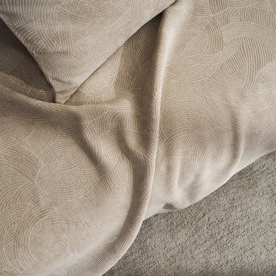 Gofis Home Nimbus Three-Seater Sofa Throw Jacquard 180x310cm Warm Beige 447/39