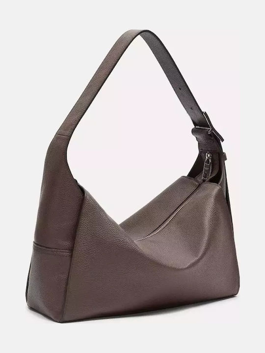 Leder Damentasche Schultertasche Braun