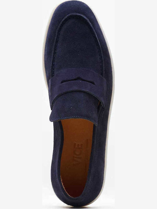 Men's Suede Moccasins Blue
