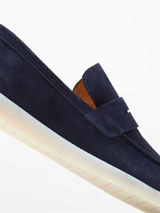 Men's Suede Moccasins Blue