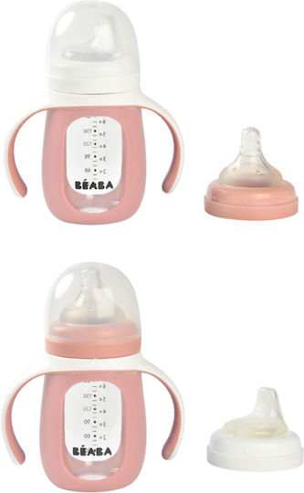 Beaba Educational Sippy Cup Glass with Handles Pink 210ml