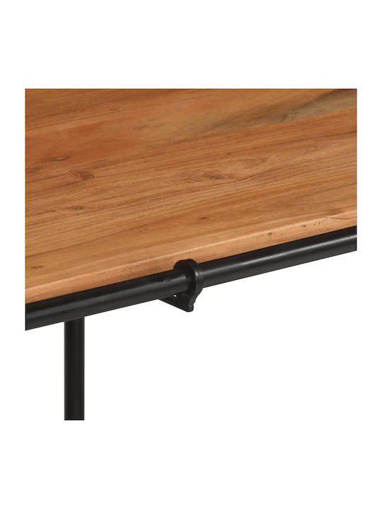 Oval Central Coffee Table from Solid Wood Brown M110xW55xH40cm