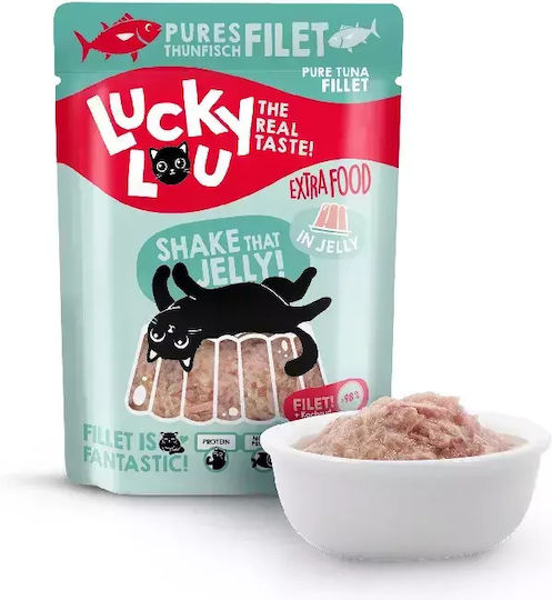 Lucky Lou Extrafood Υγρή Τροφή για Ενήλικες Γάτες σε Φακελάκι με Τόνο, Ψάρια, Σολομό, Γαρίδες, Κοτόπουλο και Λαχανικά χωρίς Σιτηρά & Γλουτένη 70gr