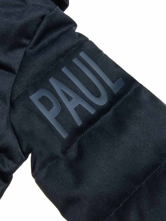 Kids Quilted Short Jacket with Hood Navy Blue