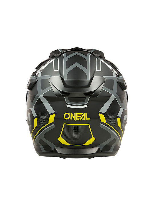 O'Neal DSRS Square V.25 Μαύρο/Fluo Κίτρινο/Γκρι Κράνος Μηχανής On-Off ECE 22.06 με Sunvisor