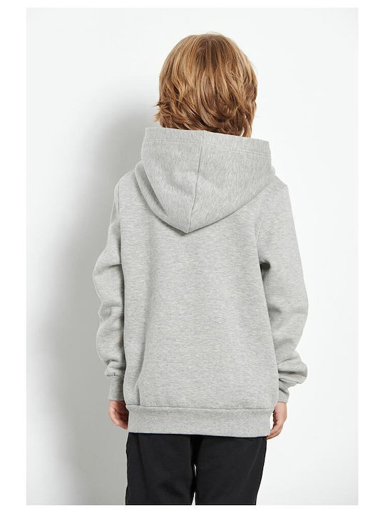 BodyTalk Fleece Kids Sweatshirt with Hood and Pockets Grey melange