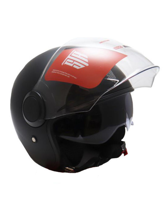 STR Pilot Matt Черна Каска За Мотор Джет ECE 22.06 1250гр с Sunvisor