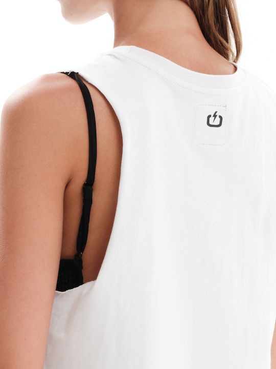 Keep It Cool Γυναικείο Αθλητικό Crop Top Αμάνικο Off White