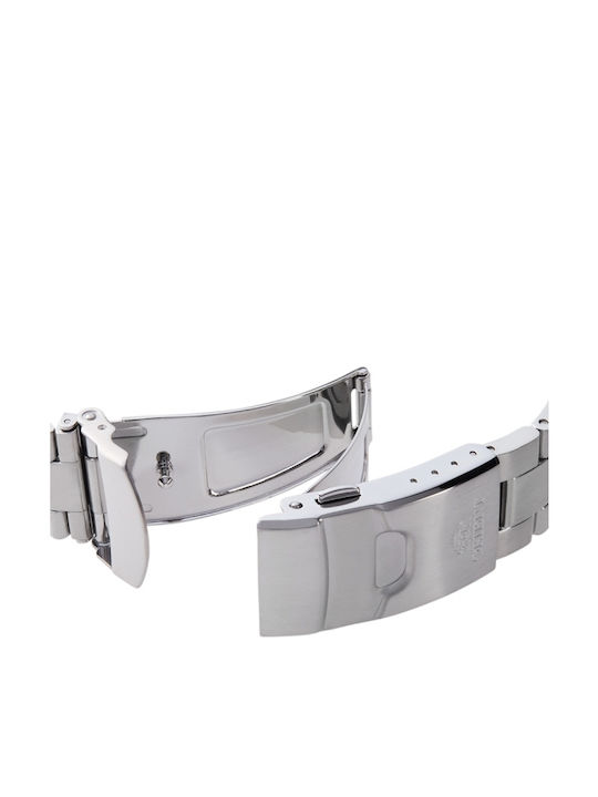Orient Diver Ανδρικό Ρολόι 41.8mm Αυτόματο με Ασημί Μεταλλικό Μπρασελέ