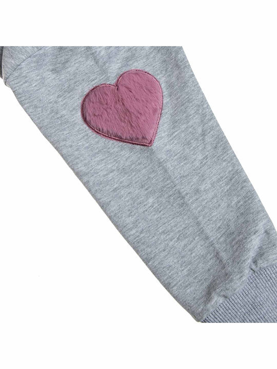Kids Sweatshirt Cardigan Cotton with Hood Gray