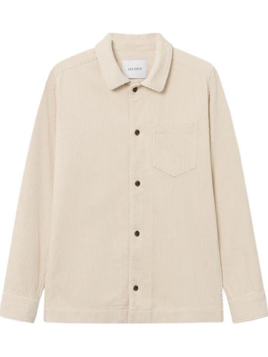 Дълъг Ръкав Рипсено Кадифе Overshirt Айвъри
