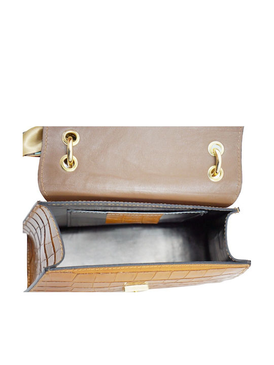 De piele Geantă de damă Crossbody Tabac maro