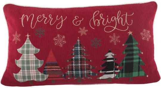 Teoran Weihnachtsdekoratives Kissen Rechteckig Rot 35x60cm
