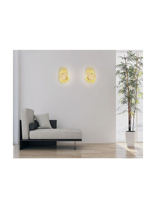 Luma Modern Lamp Wall with Integrated LED and Warm White Light Gold 31.5cm