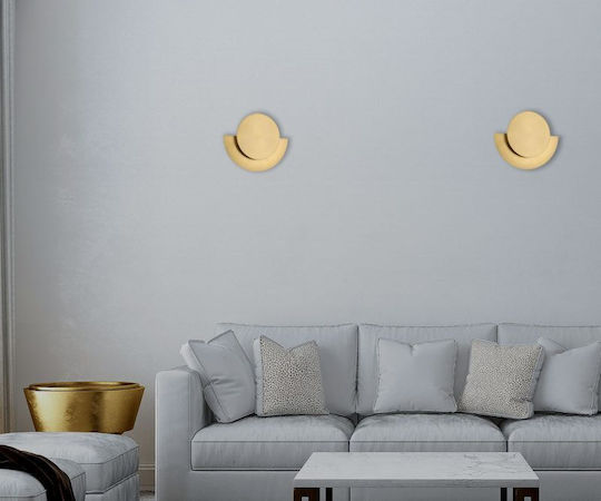 Luma Modern Leuchte Wand mit Integrierter LED und Warmweißes Licht Gold 25cm