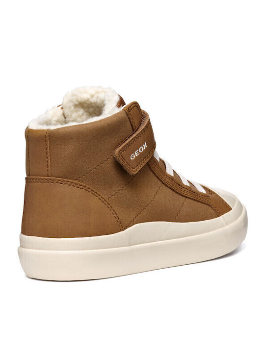 Kids Boots with Hoop & Loop Closure Brown