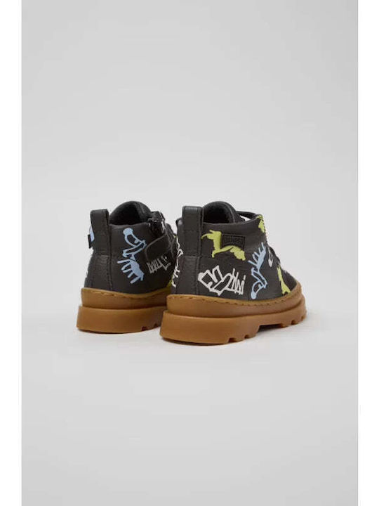 Twins Leather Kids Boots with Laces Multicolored