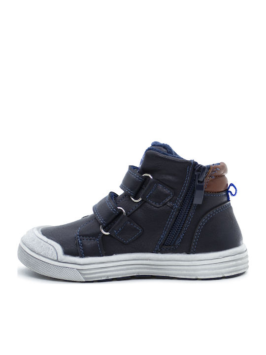 Lederne Kinderstiefeletten mit Reißverschluss Blau