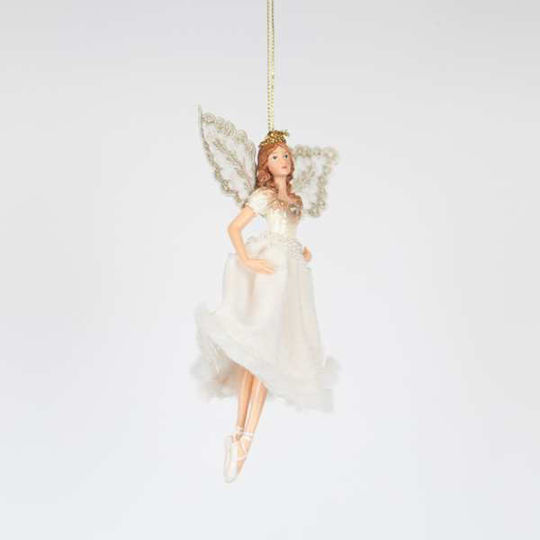 Eurolamp Weihnachtliche Figur Fee Weiß 8x8x3cm