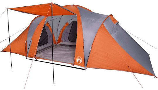 vidaXL Σκηνή Camping Τούνελ Πορτοκαλί για 6 Άτομα 574x400x200εκ. Γκρι/Πορτοκαλί