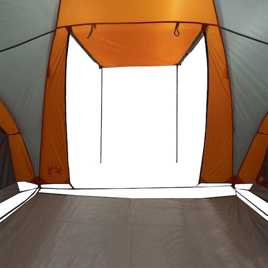 vidaXL Σκηνή Camping Τούνελ Πορτοκαλί για 6 Άτομα 574x400x200εκ. Γκρι/Πορτοκαλί