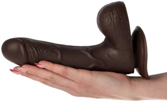 Toyz4lovers Реалистично дилдо с Топки и Вендуза Кафяв 23см