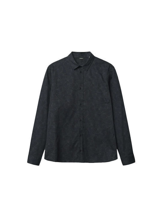 York Μακρυμάνικo Βαμβακερό Πουκάμισο Floral Black