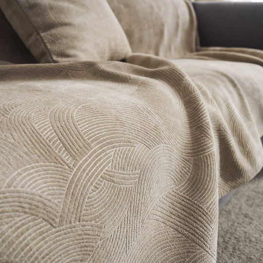 Gofis Home Nimbus Ριχτάρι Πολυθρόνας Ζακάρ 180x180εκ. Warm Beige 447/39