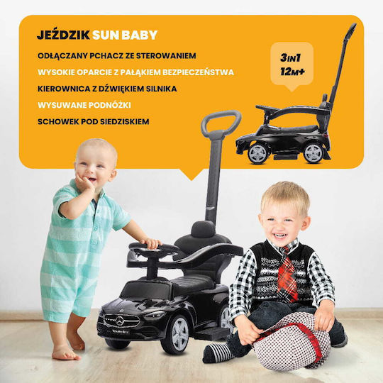 Sun Baby Mercedes C-Class Baby Push Walker with Parental Handle for 12+ Months Black