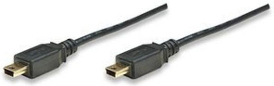 Manhattan USB 2.0 Кабел мини USB-B мъжки - мини USB-B мъжки Черен 1.8м 391146