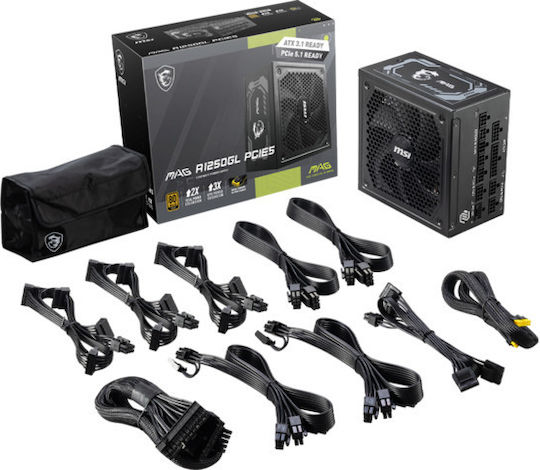 MSI MAG A1250GL 1250W Black Computer Power Supply Full Modular 80 Plus Gold