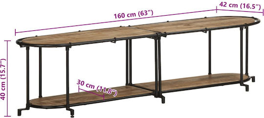 TV-Ständer aus Massivholz Braune M160xP42xH40cm