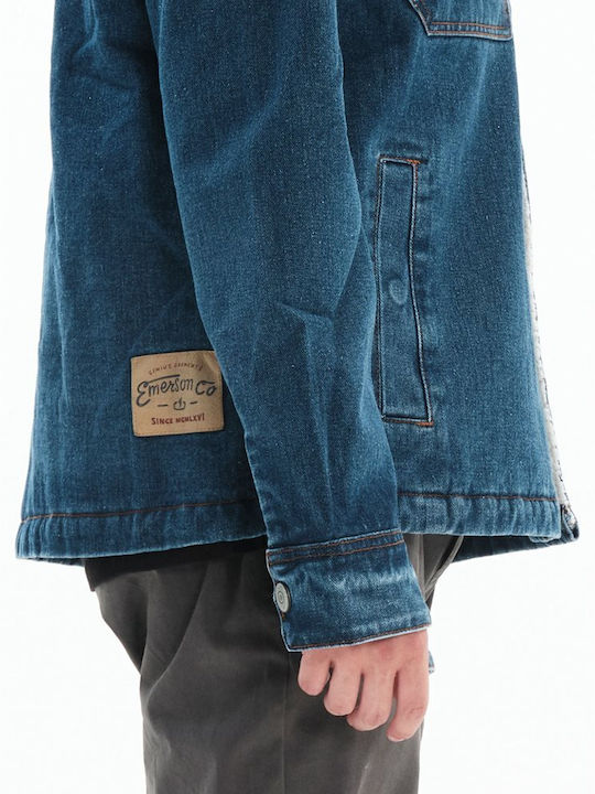 Geci Barbati Denim Iarna Culoare Full Face Albastru