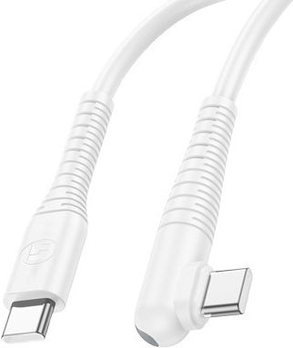 Lamtech Angle (90°) USB 2.0 Cable USB-C male - USB-C 60W PD Λευκό 1m LAM114307
