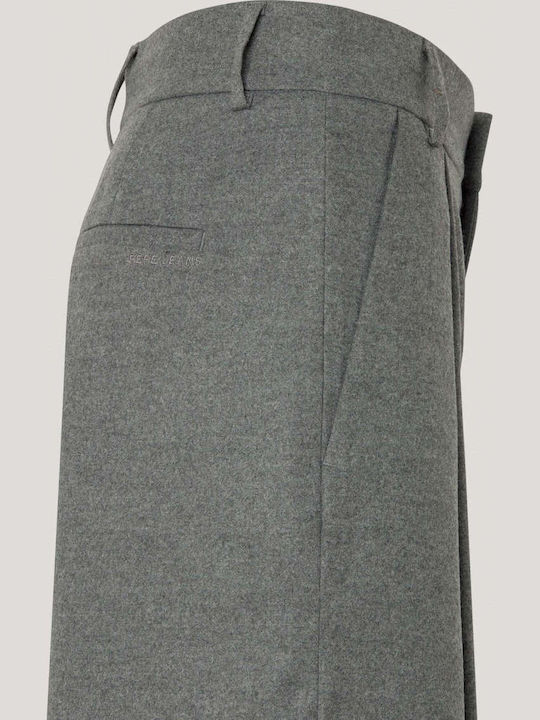 London Damen Hoch tailliert Stoff Capri Hose Gray