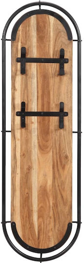 vidaXL Wooden Wall Hanger 16 Hooks Brown 34x110cm 2 Pieces
