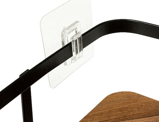 5Five Wall Mounted Bathroom Shelf Metallic 25x19.5x7cm Black
