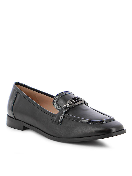 Leather Women's Moccasins in Black Color