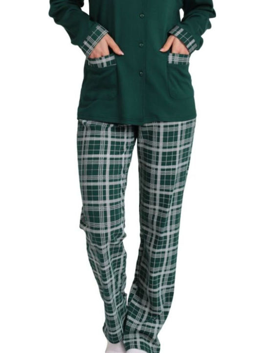 Tres Chic Winter Damen Pyjama-Set Cypress Green