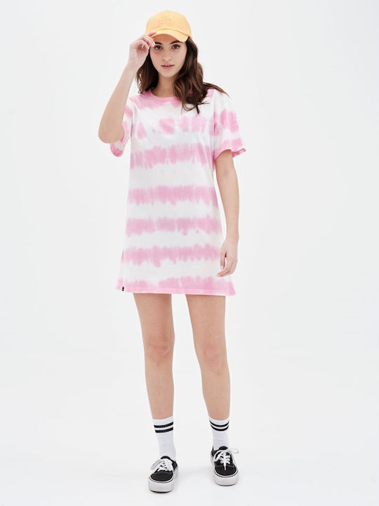 Sommer Mini T-Shirt Kleid Rosa
