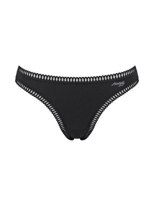 Βαμβακερά Women's String 3Pack Black, Blue, Printed
