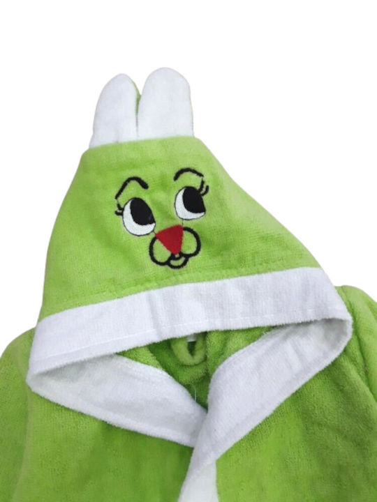 Domina Hooded Baby Bathrobe Lime